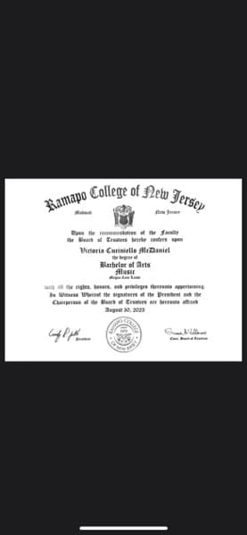 Vic graduated from Ramapo College of NJ