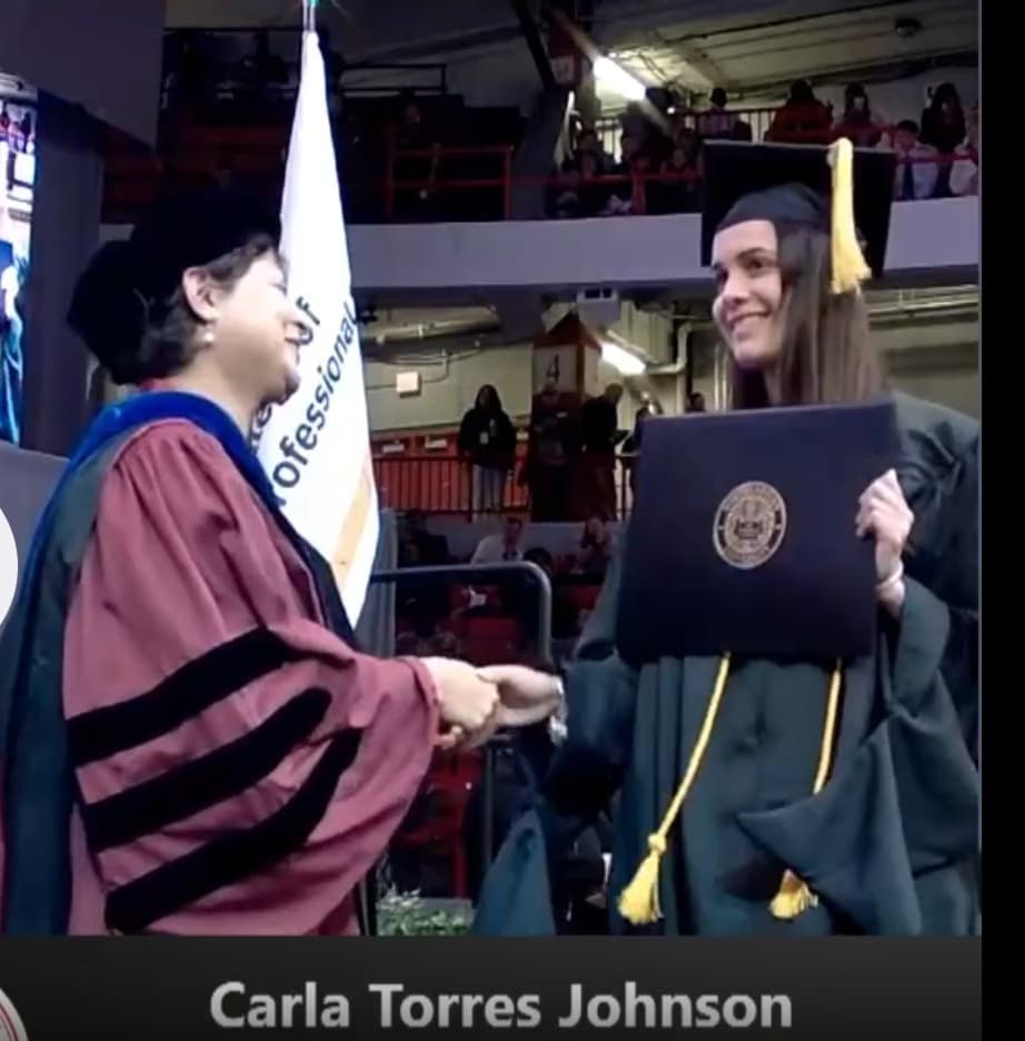 Carla graduated from Northeastern University
