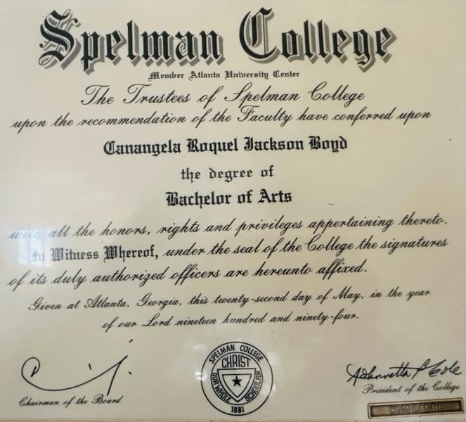 Canangela graduated from Spelman College