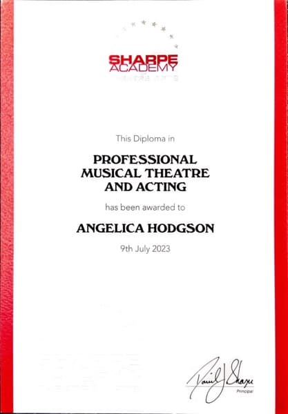 Angelica graduated from Sharpe Academy