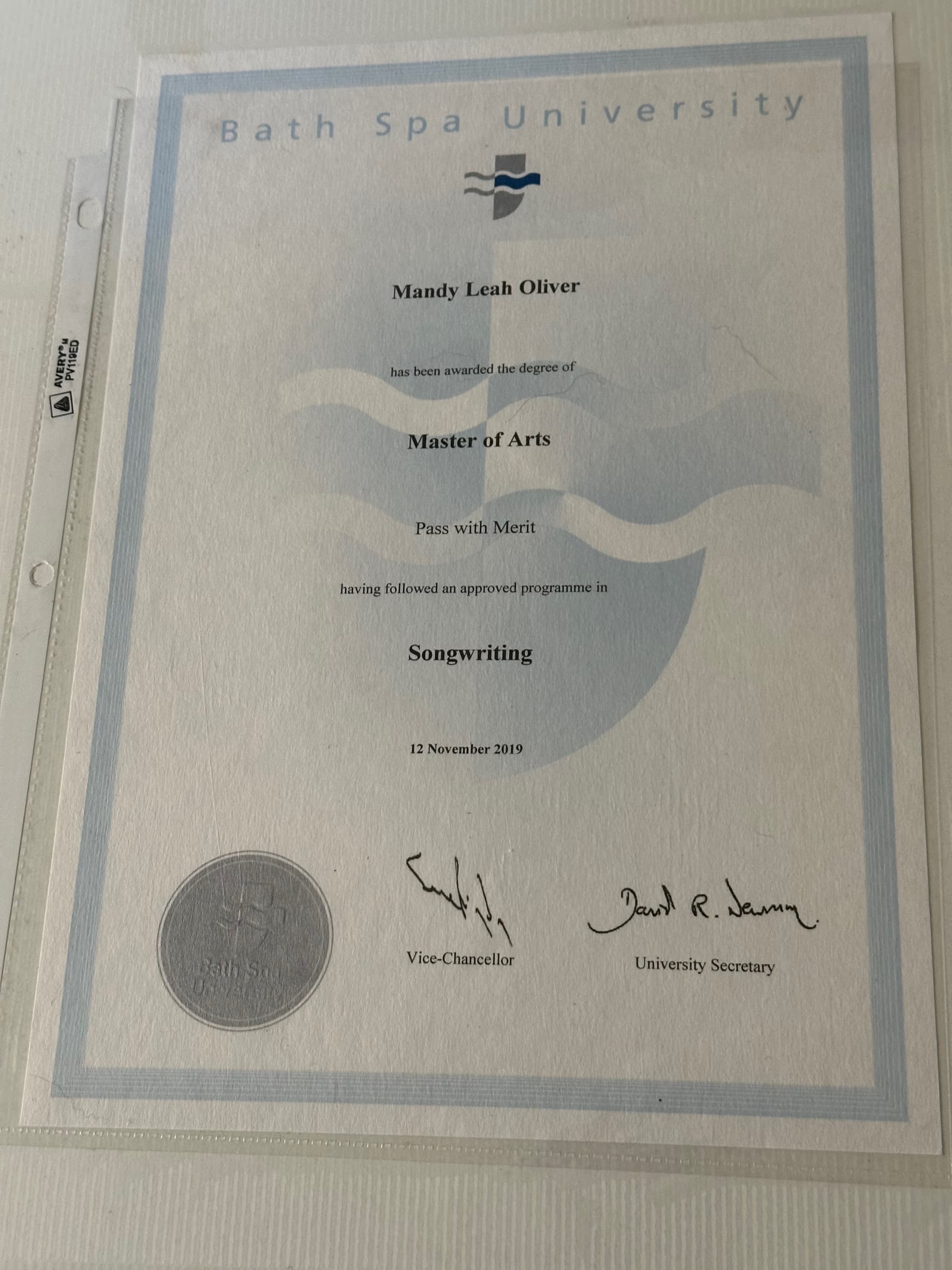 Mandy graduated from Bath Spa University