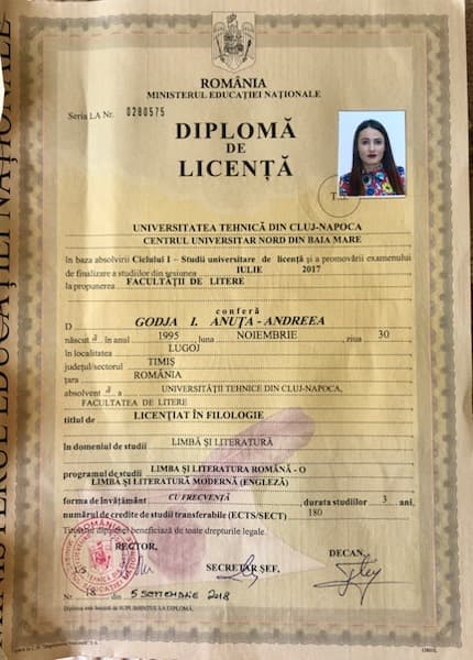 Certificates of Andreea