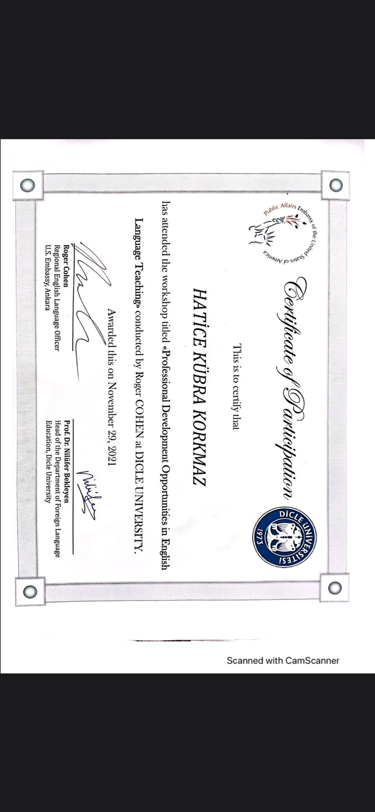 Certificates of Kubra