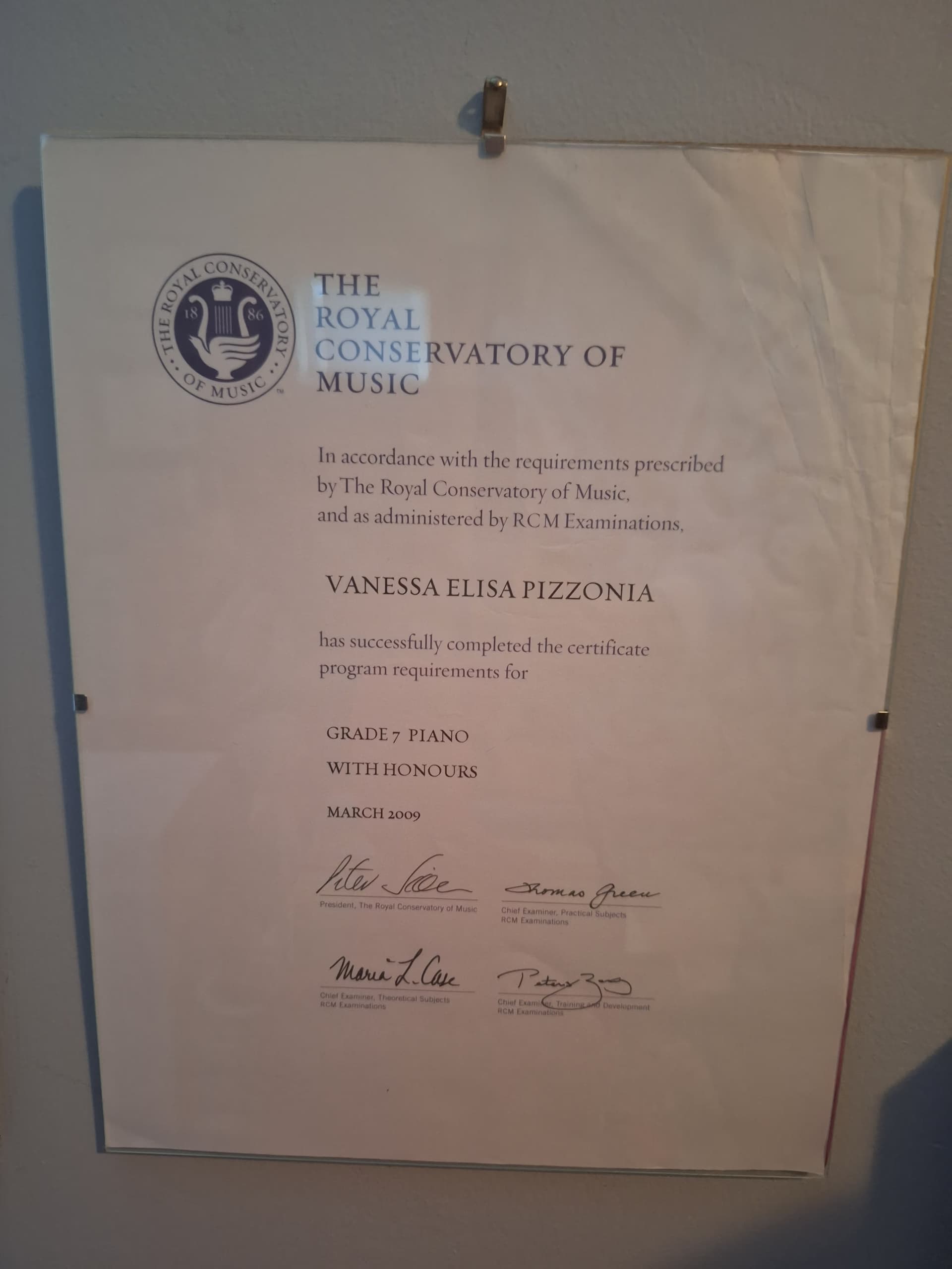 Certificates of Vanessa 