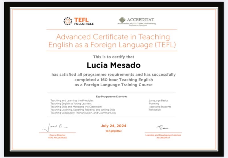 Lucia graduated from Gilabert de Centelles