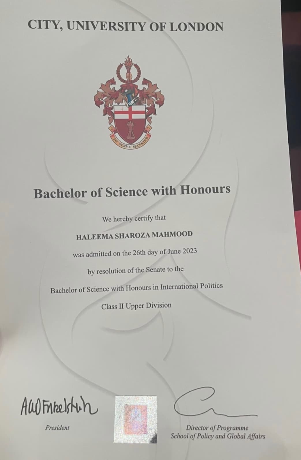 Certificates of Haleema