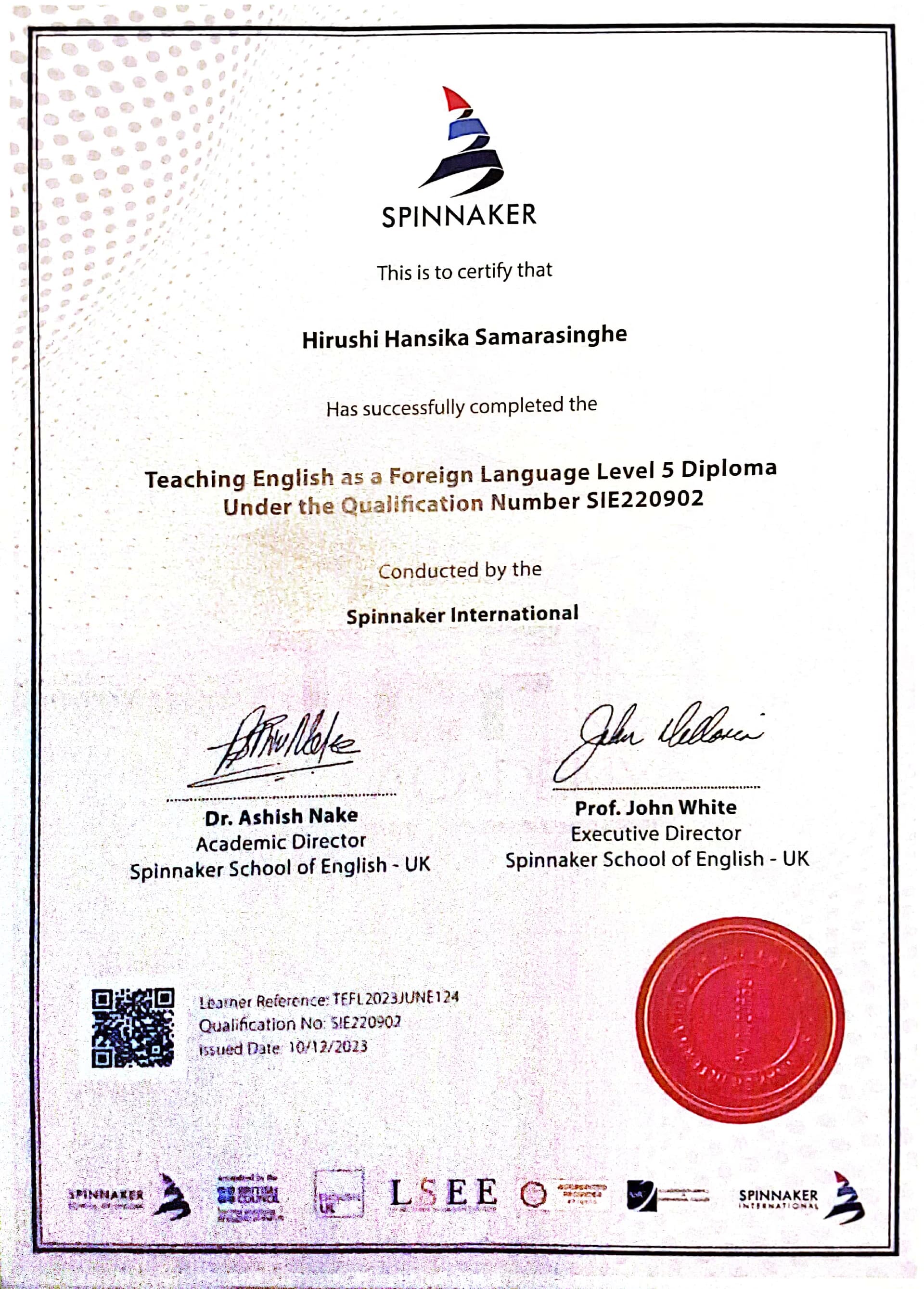 Hirushi graduated from University of Chester