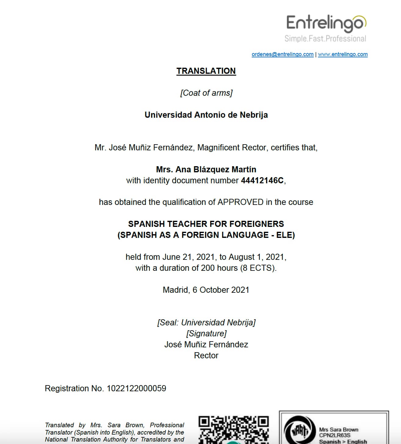 Ana graduated from University of Alcala