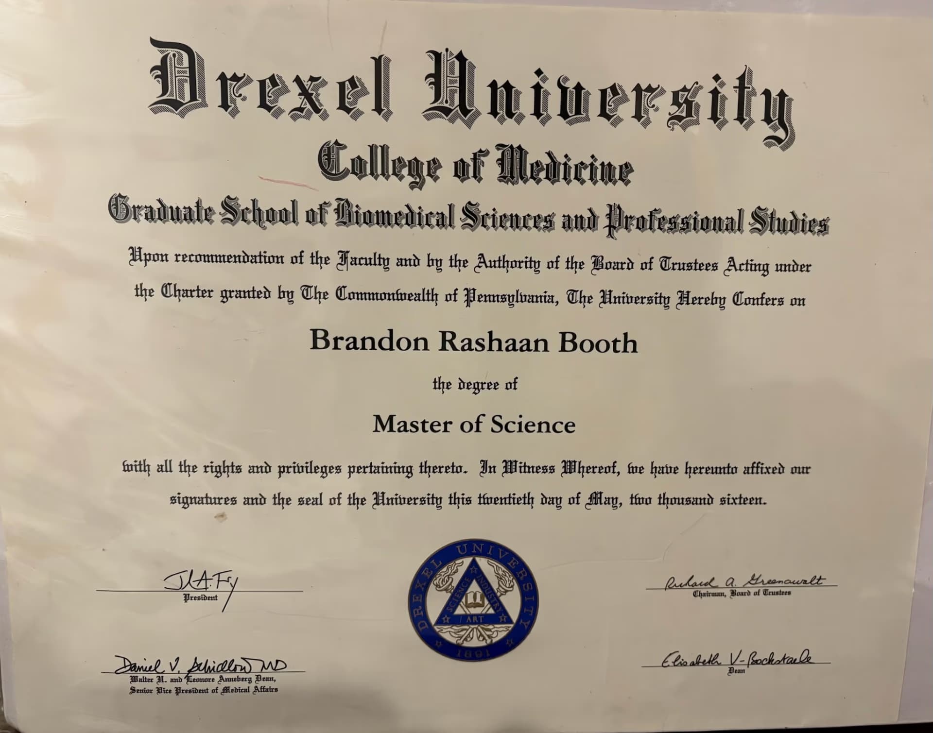Brandon graduated from Philander Smith College