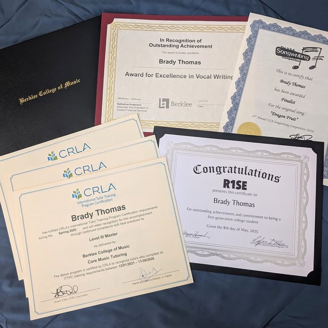 Brady graduated from Berklee College of Music