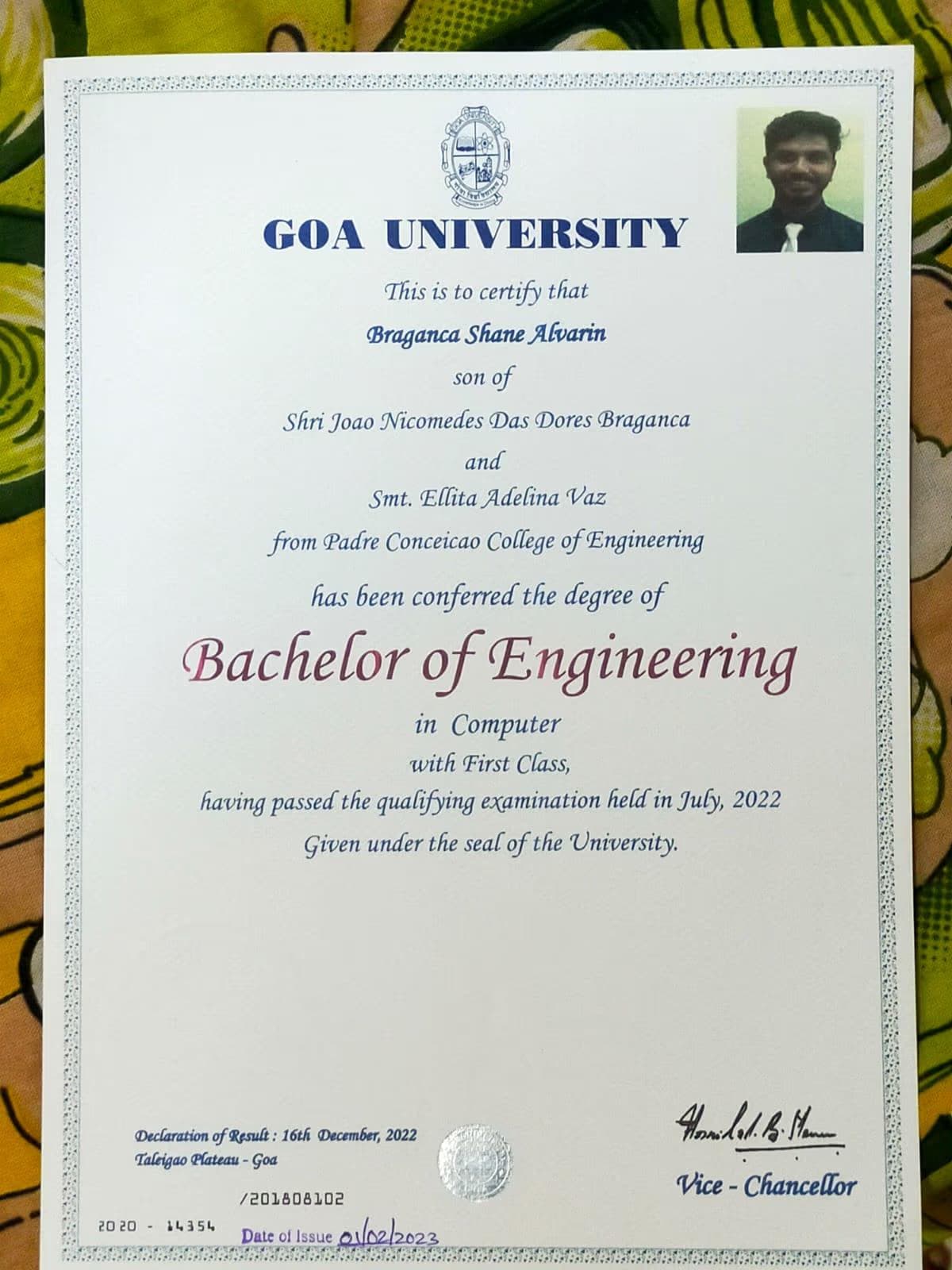 Shane graduated from Padre Coceciao College of Engineering