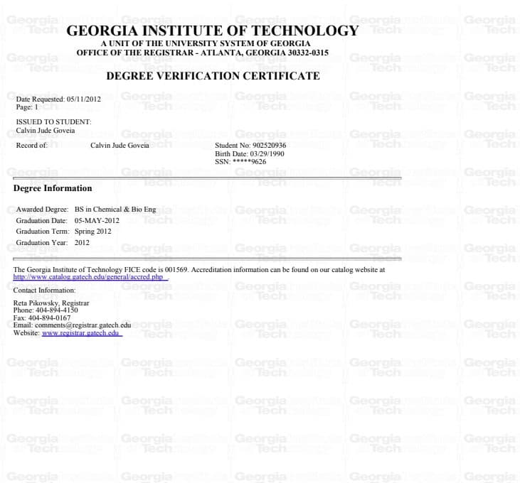 Calvin graduated from University of Toronto