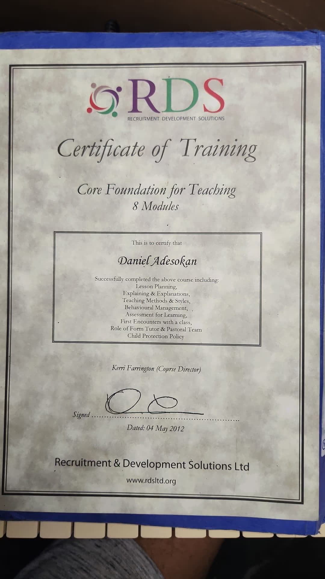 Daniel graduated from University of Greenwich