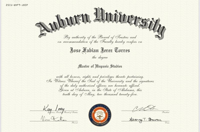 Fabian graduated from Aubuen University