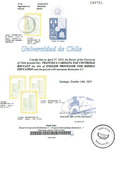 Francisca graduated from Universidad de Chile