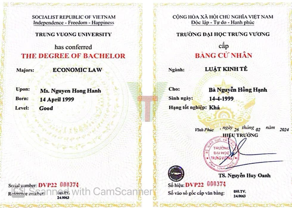 Kyle graduated from Trung Vuong University 