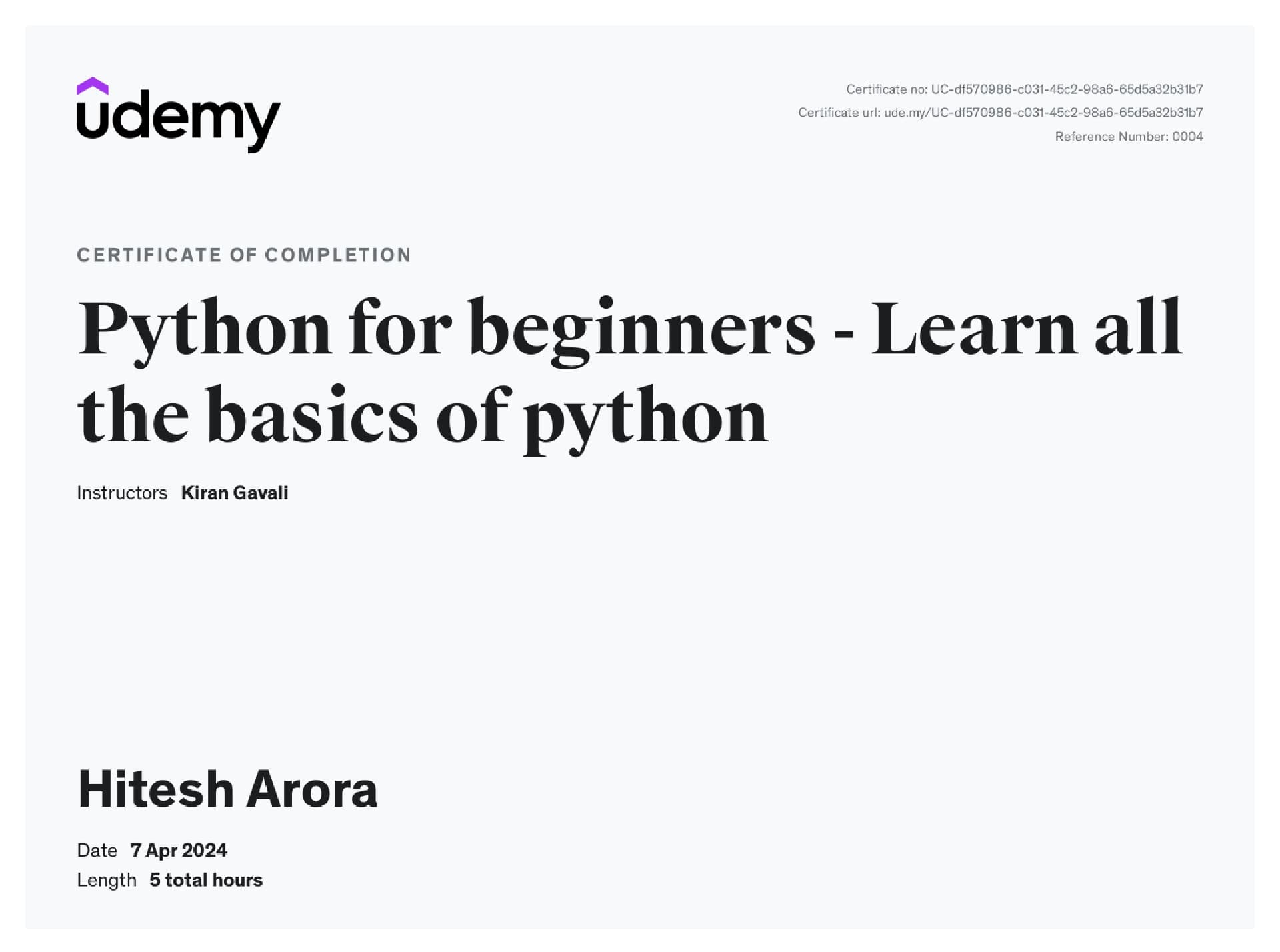 Hitesh graduated from Panjab University