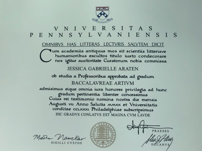 Jess graduated from University of Pennsylvania