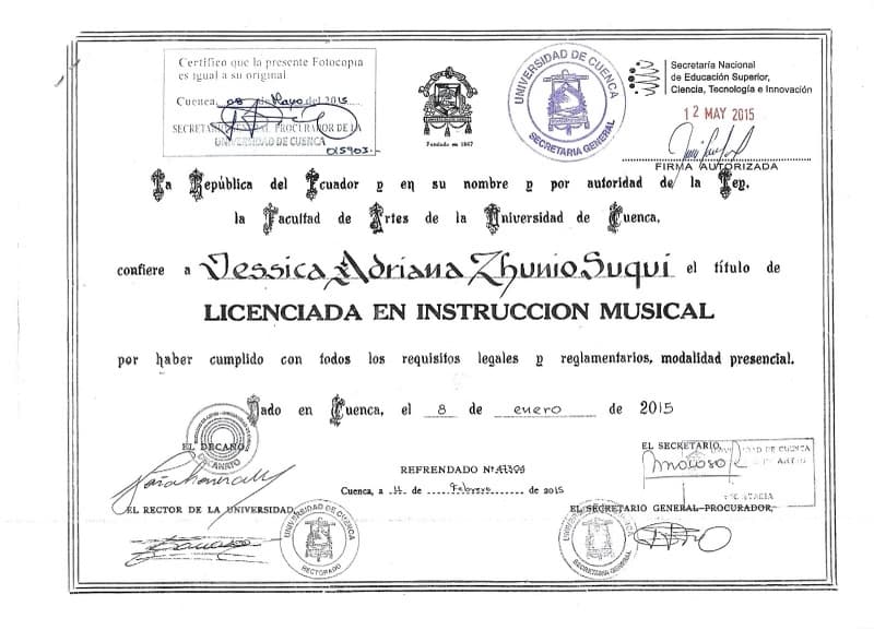 Jessica graduated from University of Cuenca