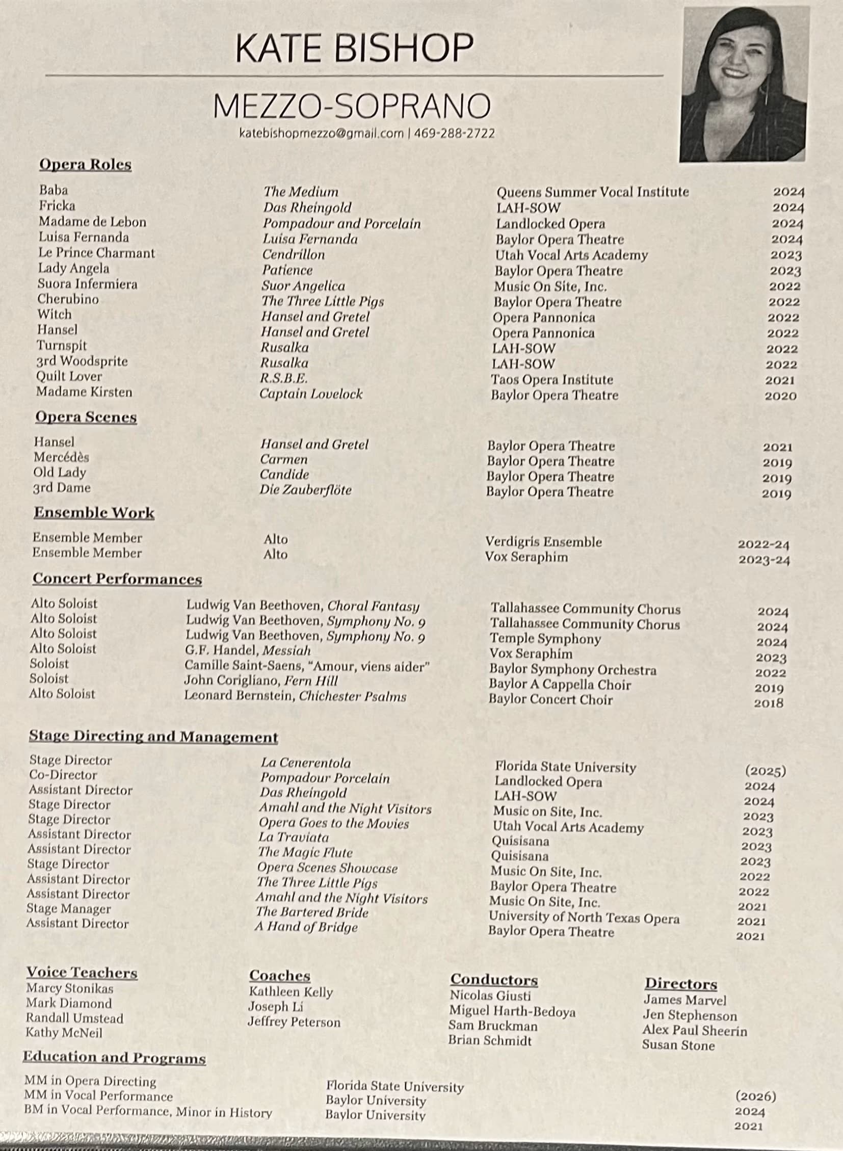 Kate graduated from Baylor University