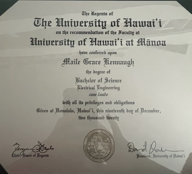 Maile graduated from North Carolina State University