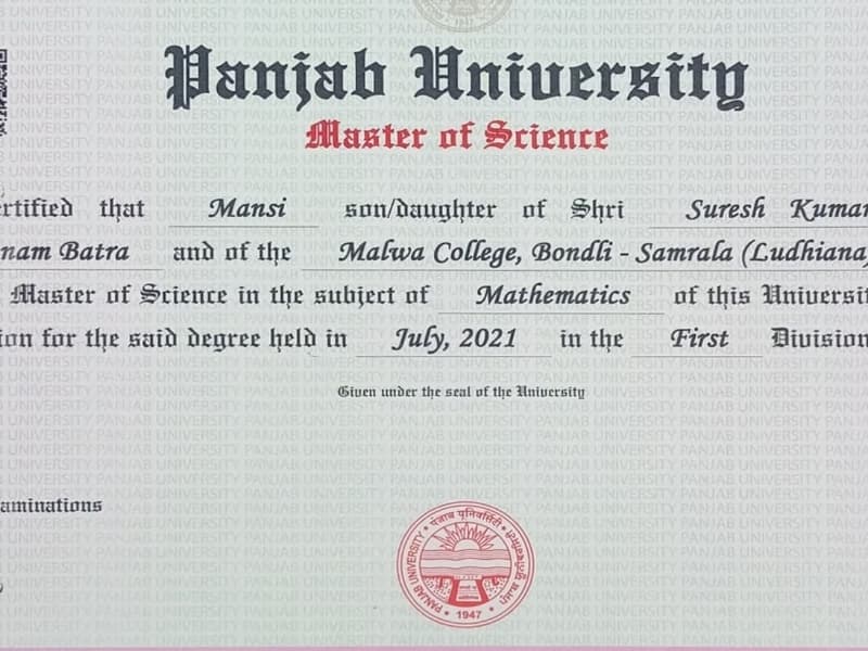 Mansi graduated from Panjab University 