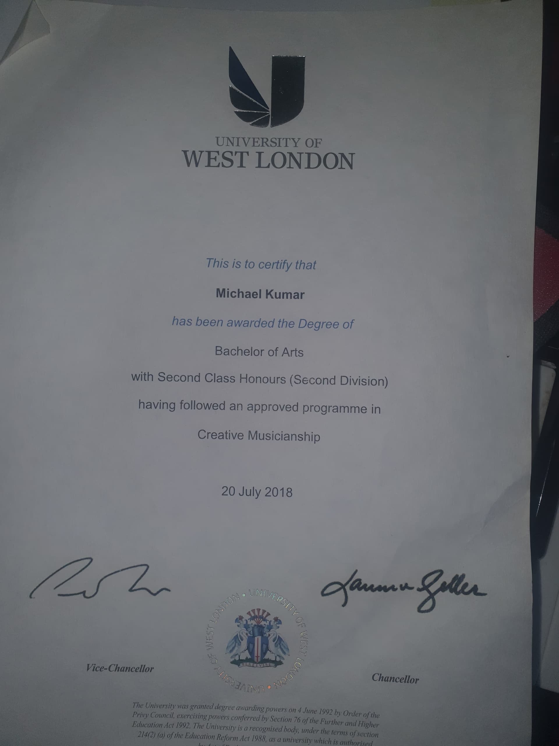 Michael graduated from Bimm