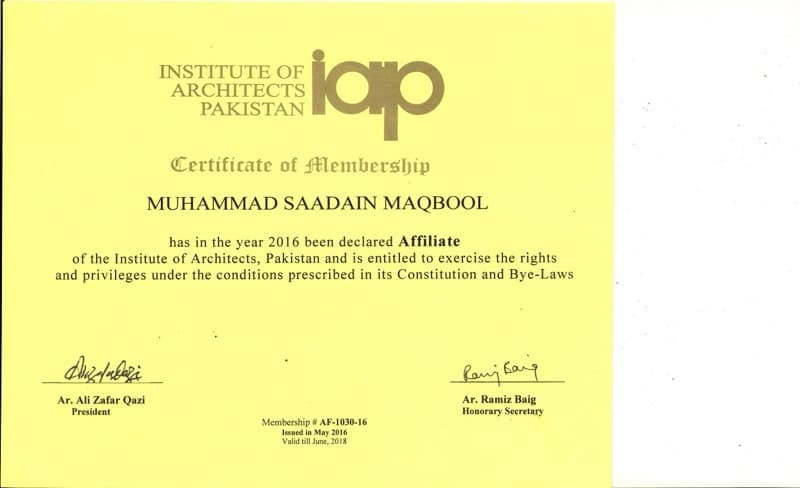 Certificates of saadain
