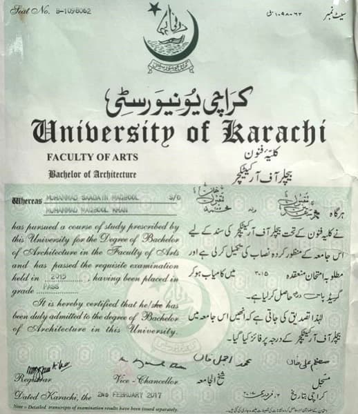 Certificates of saadain