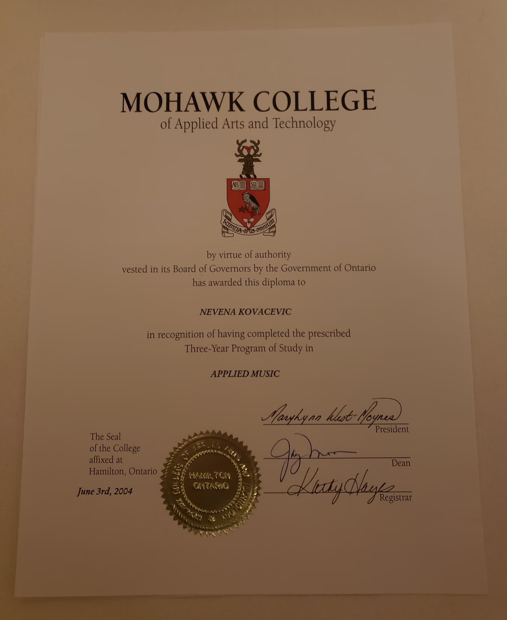 Nevena graduated from McMaster University