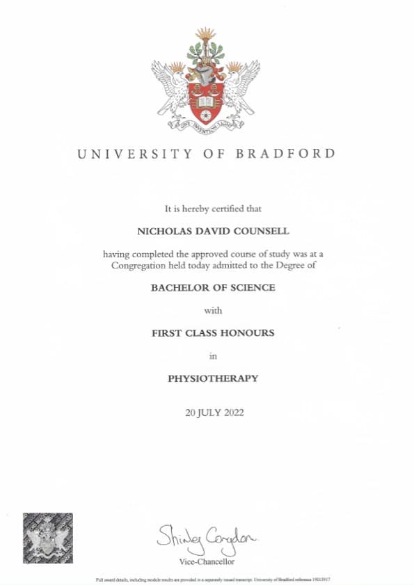 Nicholas graduated from University of Manchester
