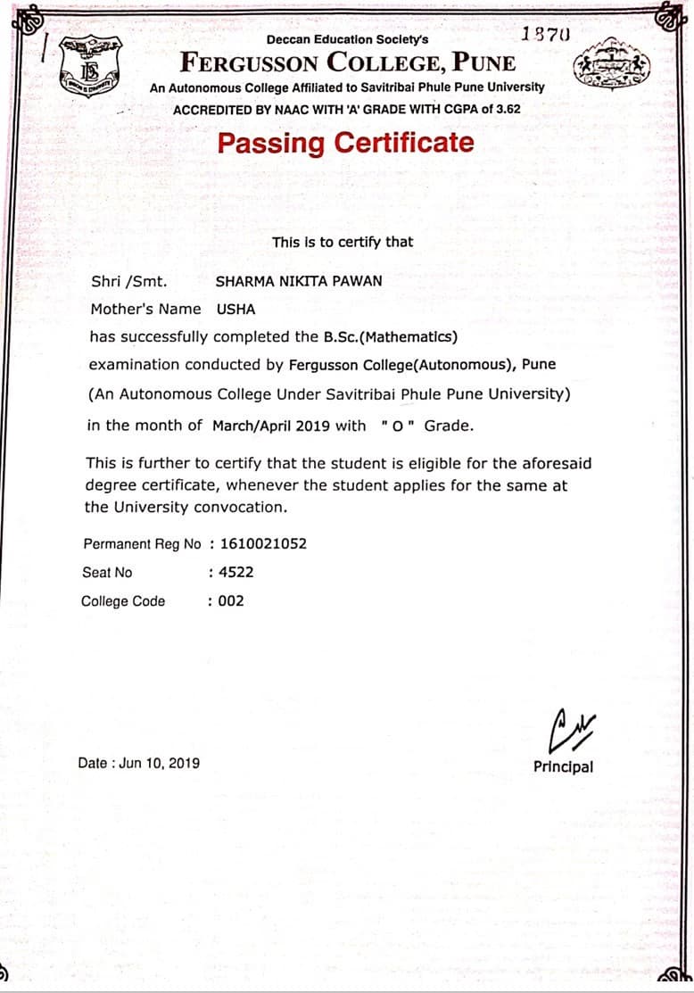 Nikita  graduated from Pune University 