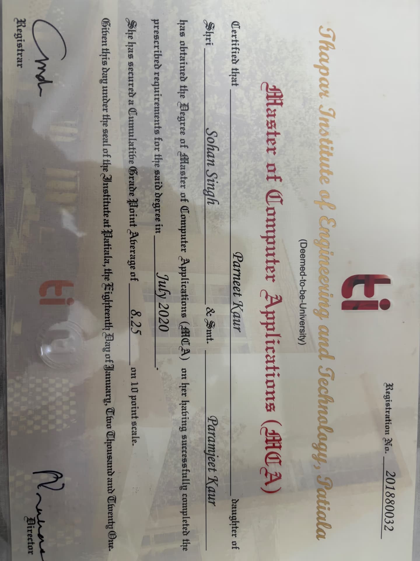 Parneet graduated from Punjabi University Patiala