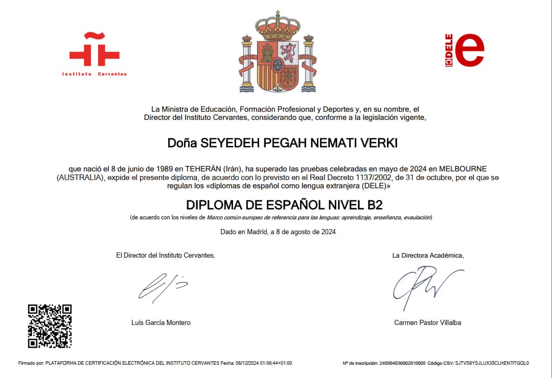 Pegah graduated from Art university of Tehran