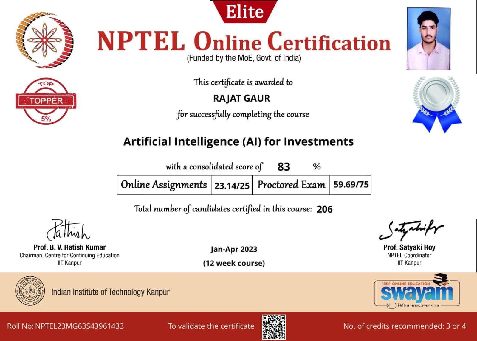 Rajat graduated from Shiv Nadar University