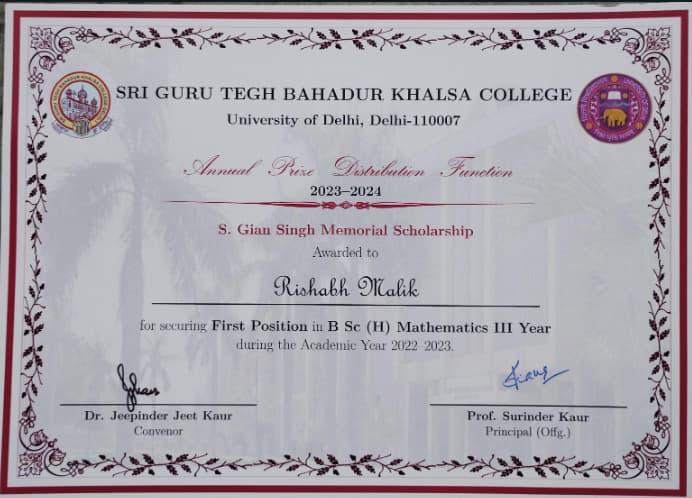RISHABH graduated from University Of Delhi