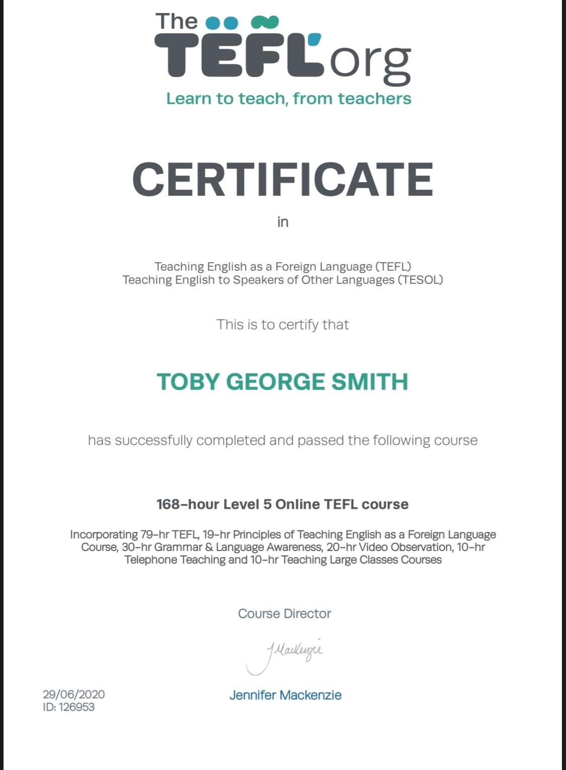 Toby graduated from Lancaster University