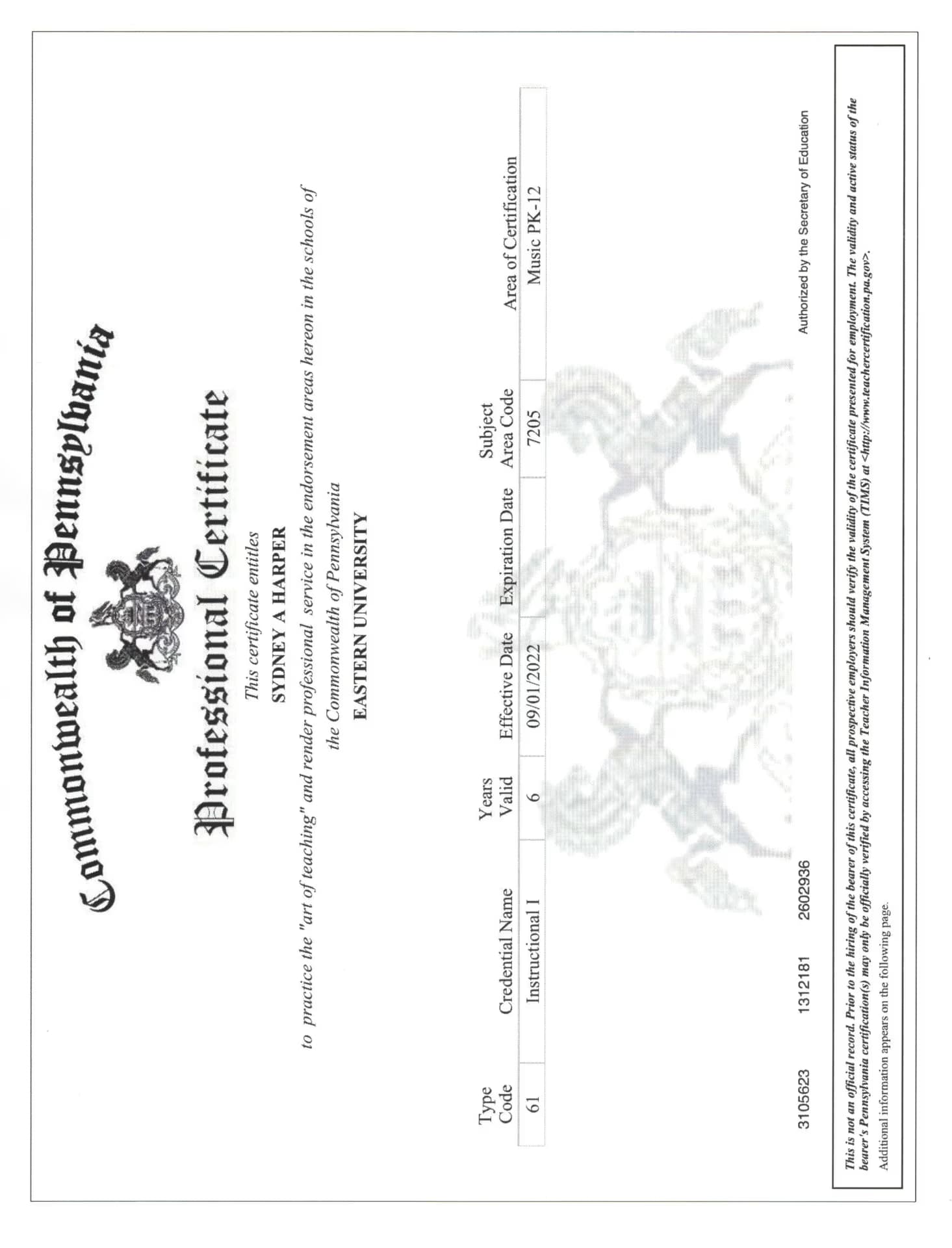 Summer graduated from Eastern University