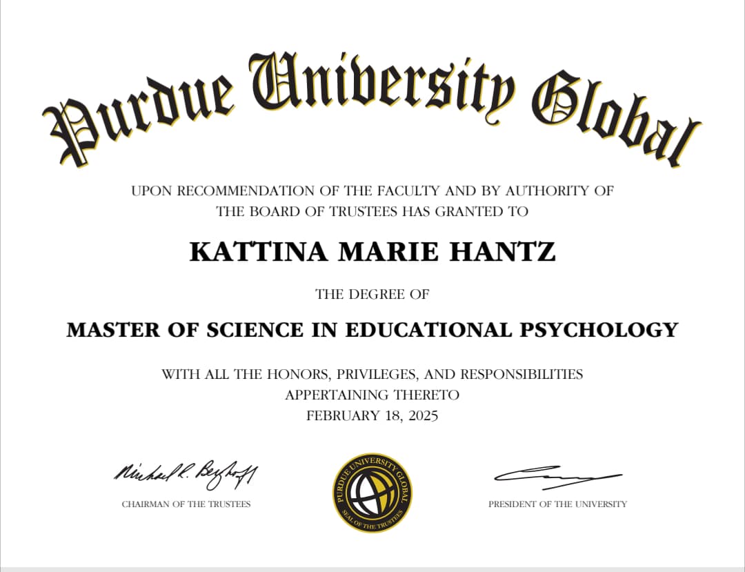 Kattina graduated from Purdue University Global