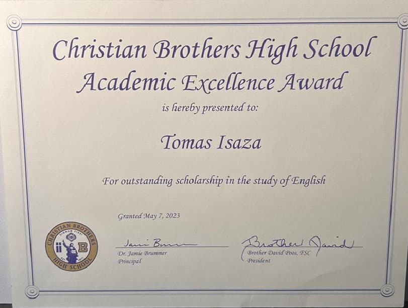 Tomás graduated from Christian Brothers University