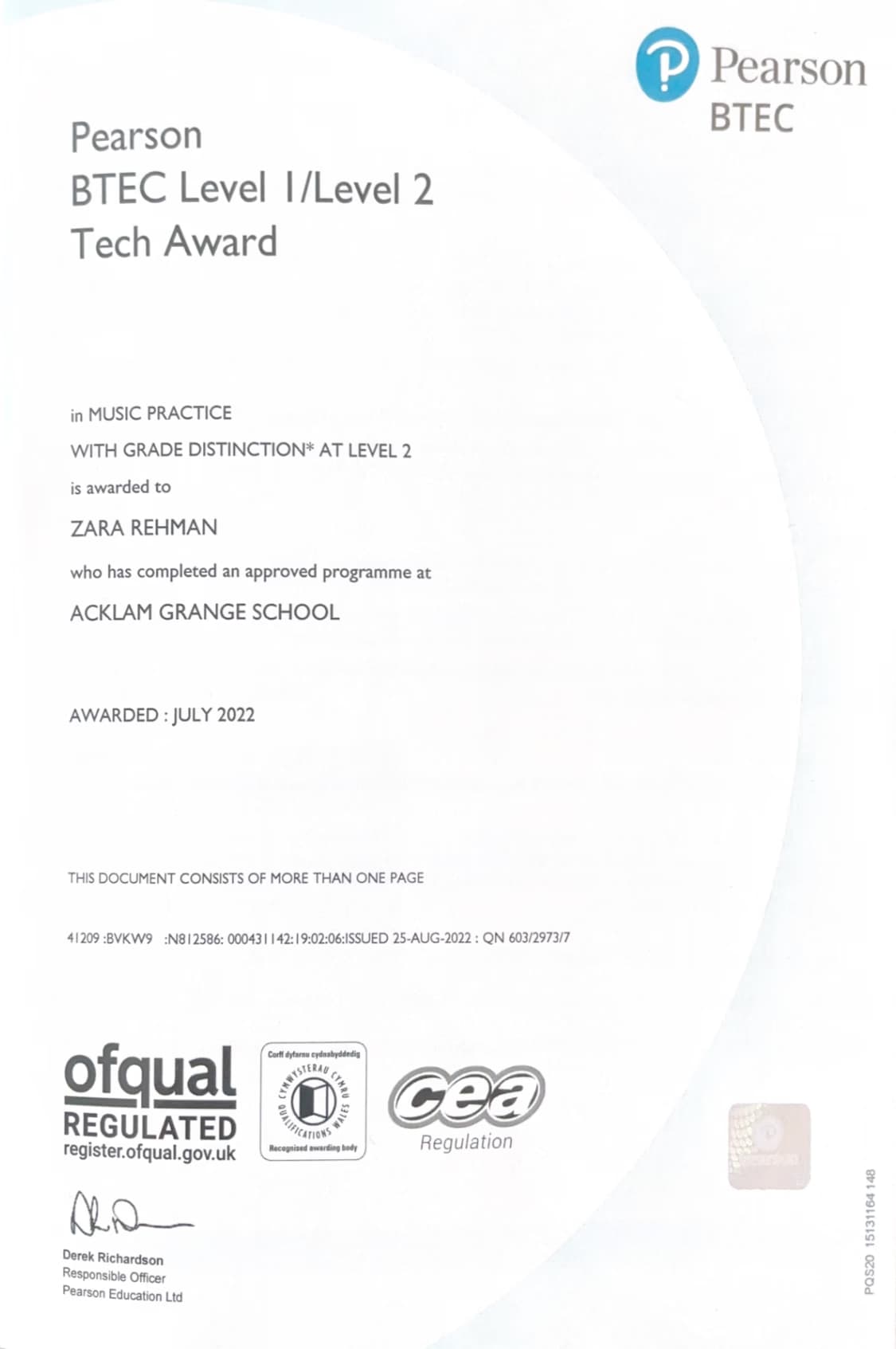 Zara graduated from Middlesbrough College