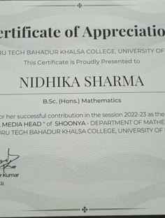 Profile photo of Nidhika Sharma, undefined tutor at Wiingy