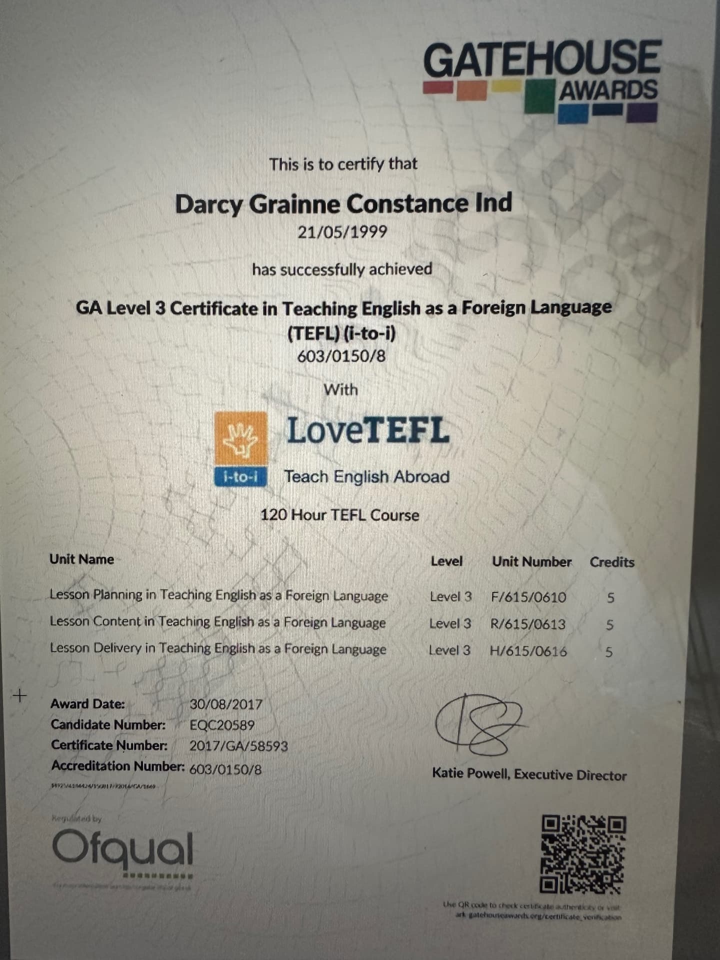 Darcy graduated from The University of Sheffield