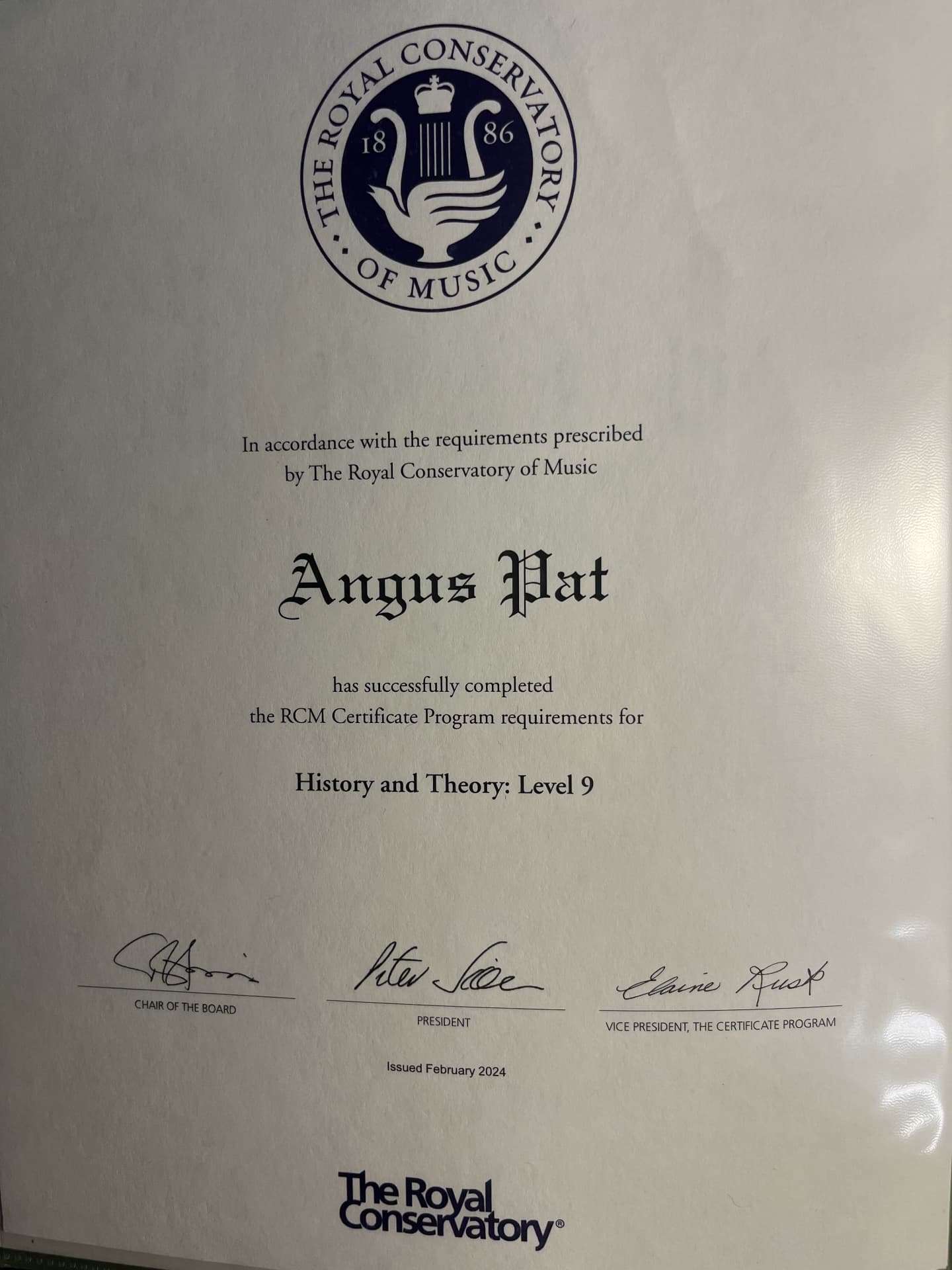 Angus graduated from University of Toronto