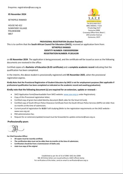 Sethepele graduated from University of the Free State