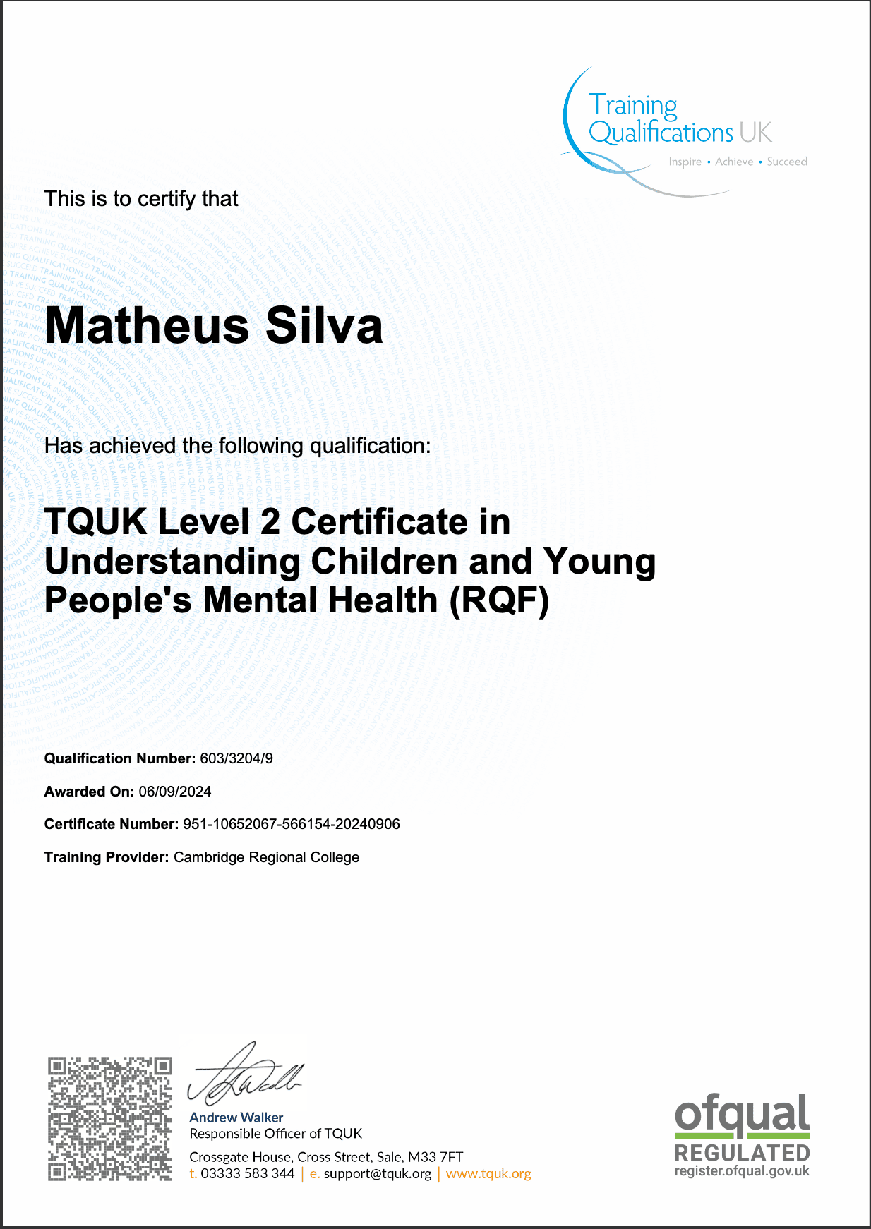 Matheus Alex graduated from Faculdade Monteiro Lobado e IBC