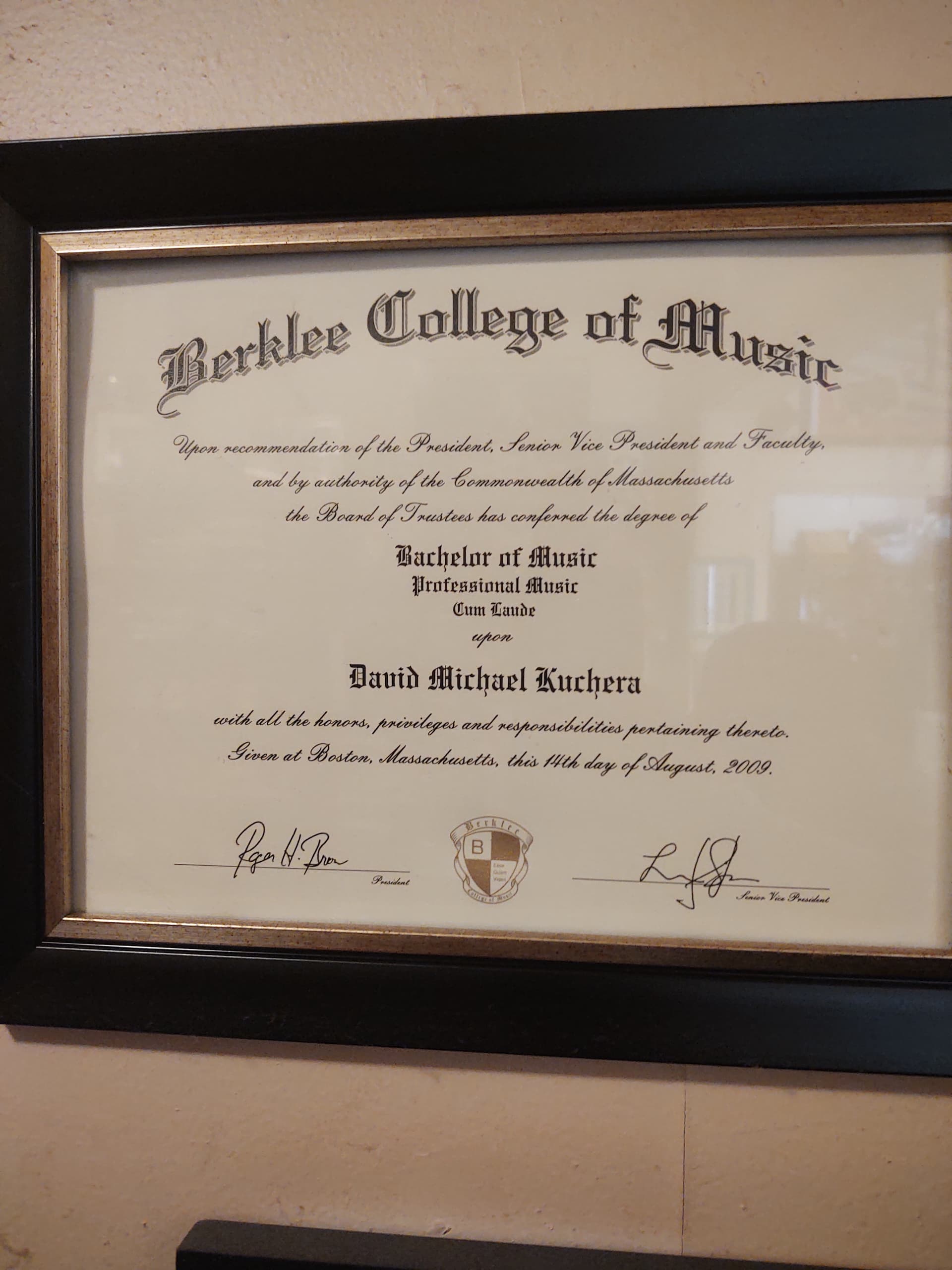 David graduated from Berklee College of Music