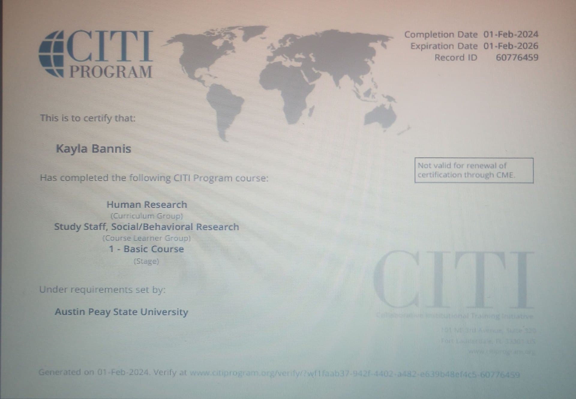 Kayla graduated from Austin Peay State University