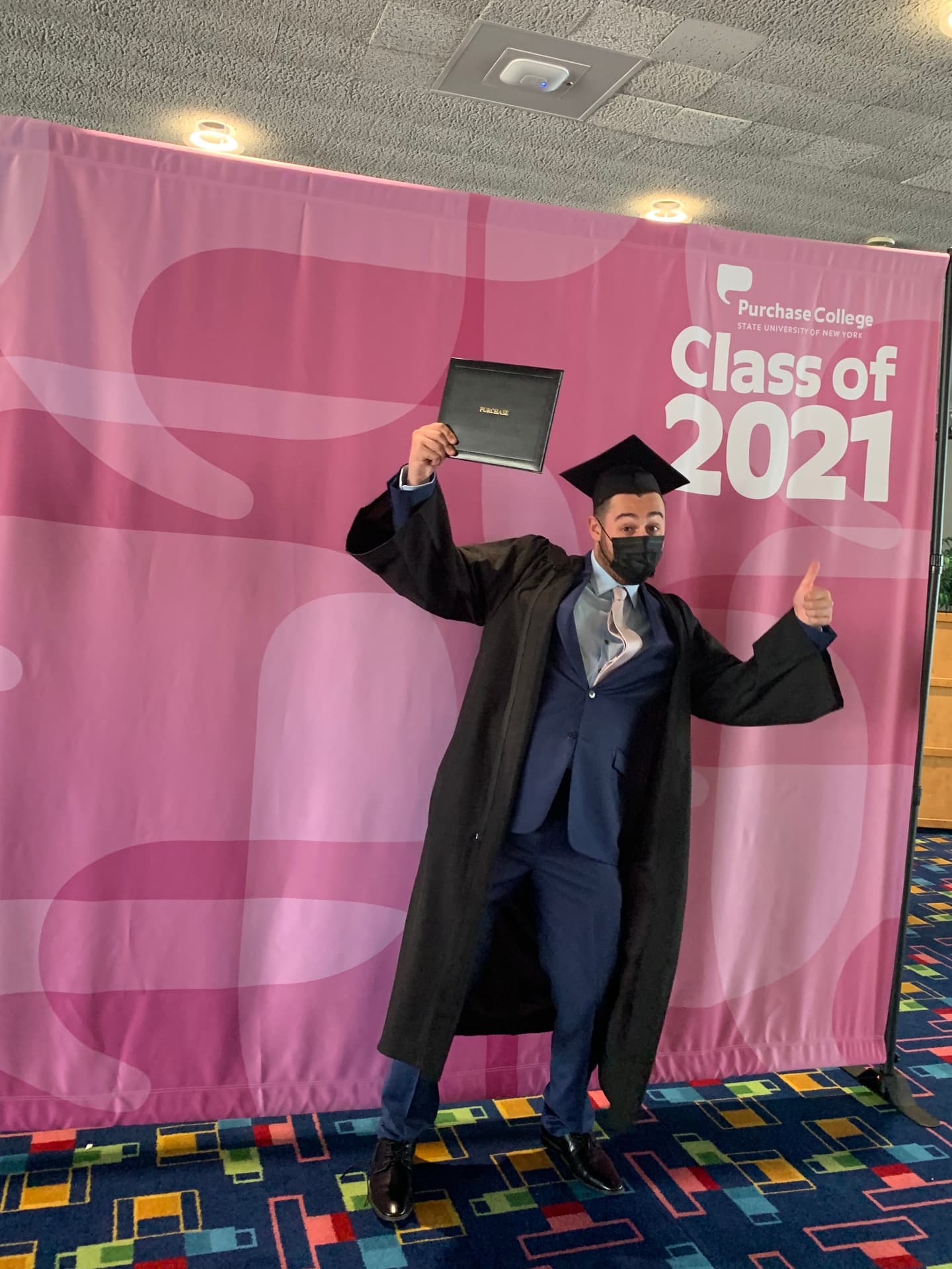 Anthony graduated from Purchase College