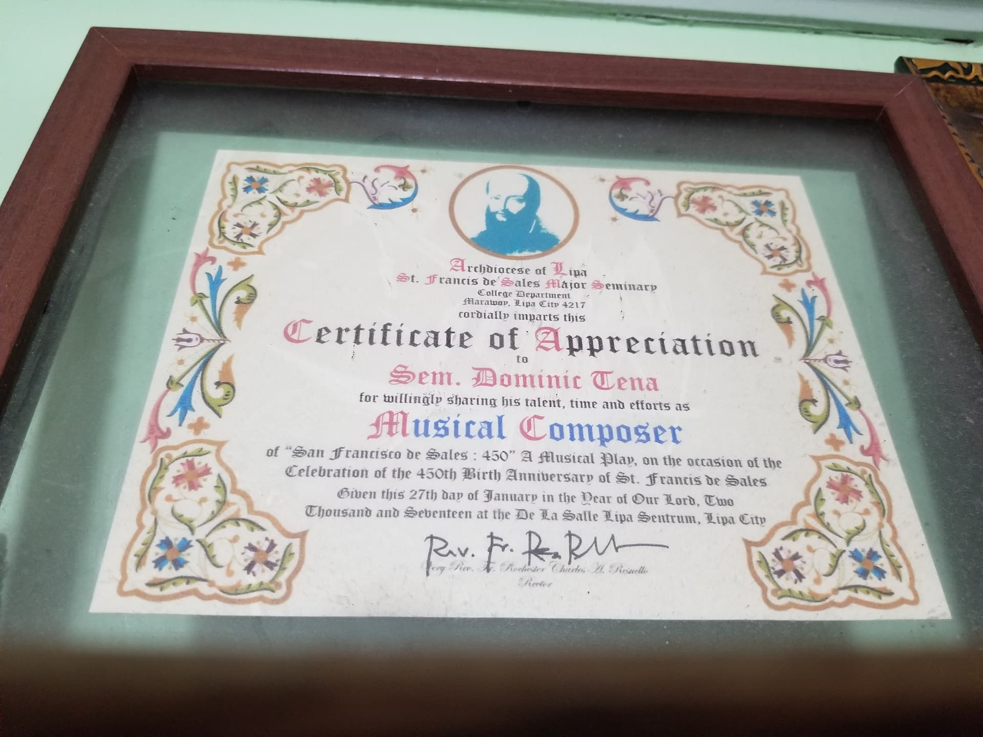 Dominic graduated from St. Francis de Sales Theological Seminary